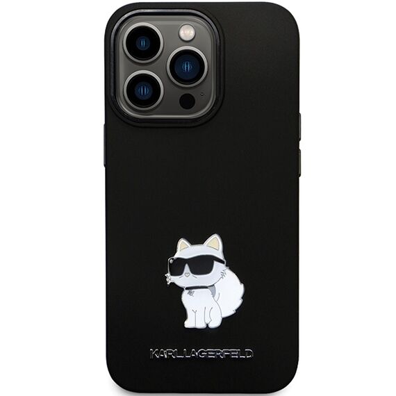 Karl Lagerfeld KLHCP14LSMHCNPK case for iPhone 14 Pro - black Silicone C Metal Pin - Apple Cases - Cases - Techbox