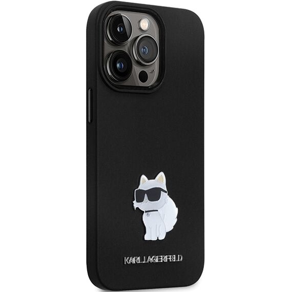 Karl Lagerfeld KLHCP14LSMHCNPK case for iPhone 14 Pro - black Silicone C Metal Pin - Apple Cases - Cases - Techbox