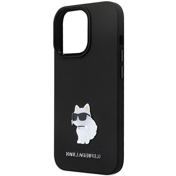 Karl Lagerfeld KLHCP14LSMHCNPK case for iPhone 14 Pro - black Silicone C Metal Pin - Apple Cases - Cases - Techbox