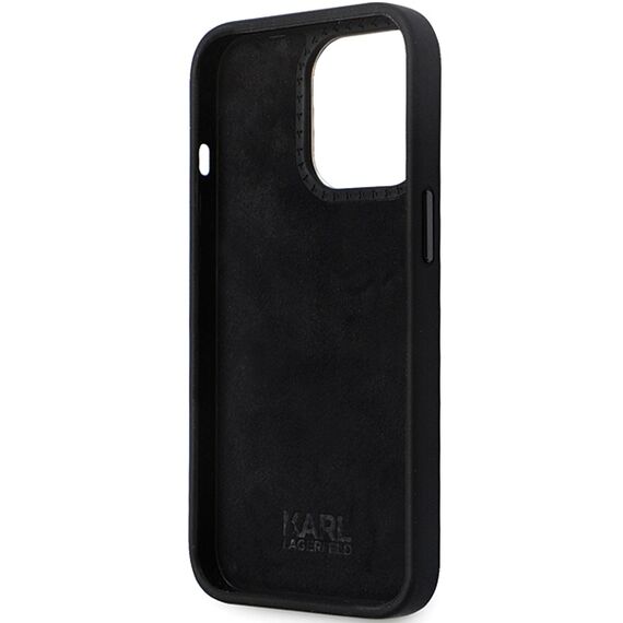 Karl Lagerfeld KLHCP14LSMHCNPK case for iPhone 14 Pro - black Silicone C Metal Pin - Apple Cases - Cases - Techbox