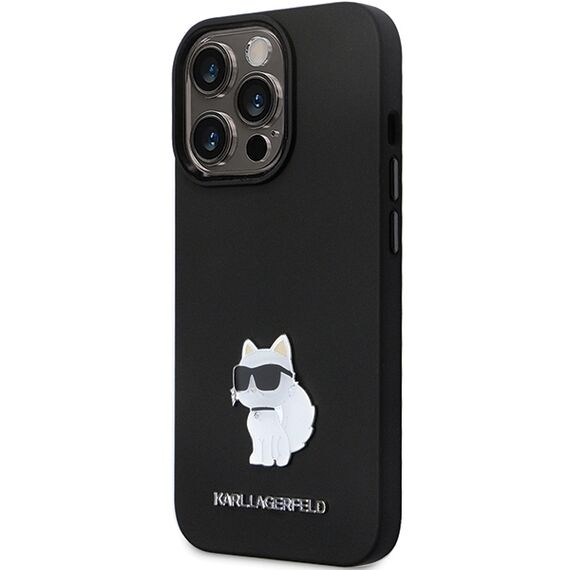Karl Lagerfeld KLHCP14XSMHCNPK case for iPhone 14 Pro Max 6.7" - black Silicone C Metal Pin | Techbox