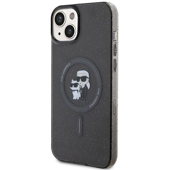 Karl Lagerfeld Karl&amp;Choupette Glitter MagSafe case for iPhone 15 - black - Apple Cases - Cases - Techbox