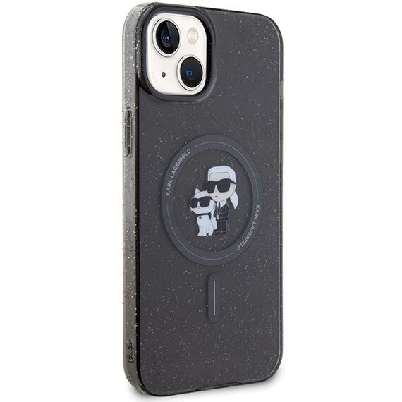 Karl Lagerfeld Karl&amp;Choupette Glitter MagSafe case for iPhone 15 - black - Apple Cases - Cases - Techbox