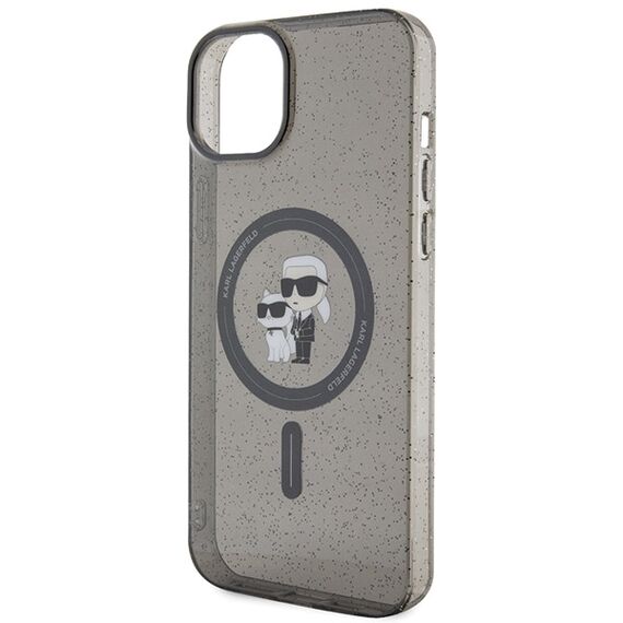 Karl Lagerfeld Karl&amp;Choupette Glitter MagSafe case for iPhone 15 - black - Apple Cases - Cases - Techbox