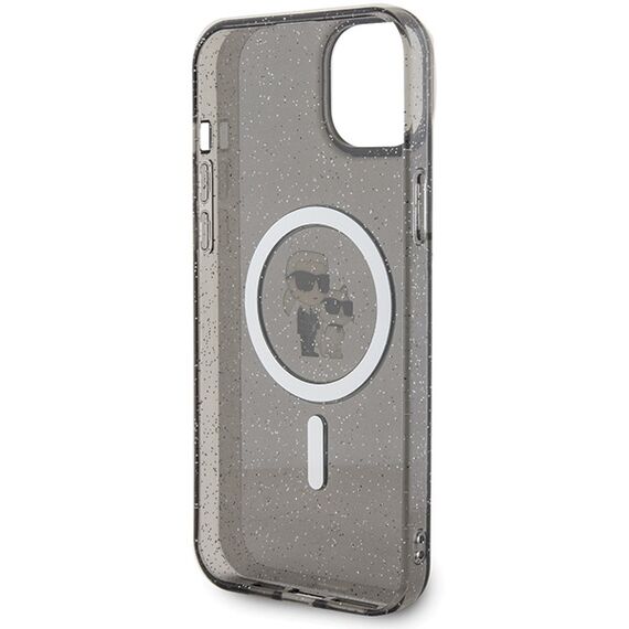 Karl Lagerfeld Karl&amp;Choupette Glitter MagSafe case for iPhone 15 - black - Apple Cases - Cases - Techbox