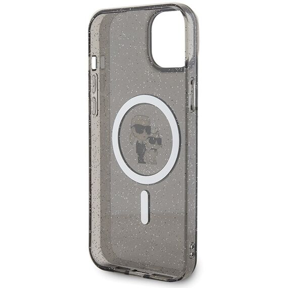 Karl Lagerfeld Karl&amp;Choupette Glitter MagSafe case for iPhone 15 Plus - black | Techbox