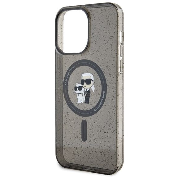 Karl Lagerfeld Karl&Choupette Glitter MagSafe case for iPhone 15 Pro Max - black | Techbox
