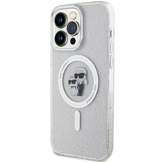 Karl Lagerfeld Karl&Choupette Glitter MagSafe case for iPhone 15 Pro Max - transparent | Techbox