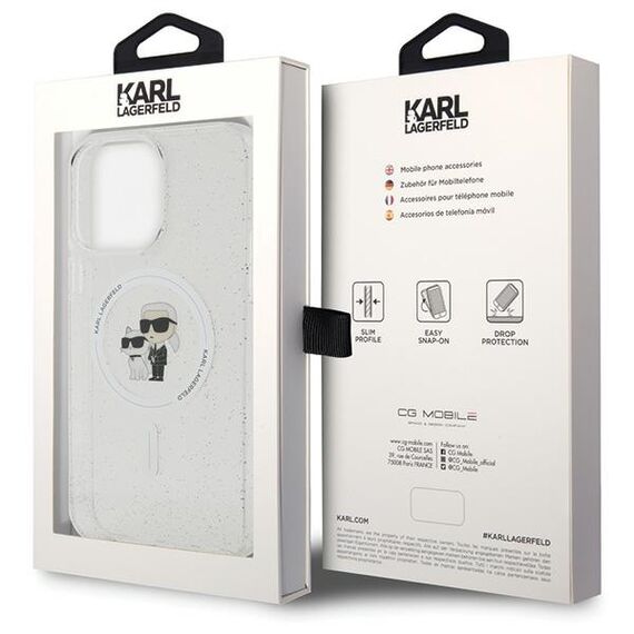 Karl Lagerfeld Karl&Choupette Glitter MagSafe case for iPhone 15 Pro Max - transparent | Techbox