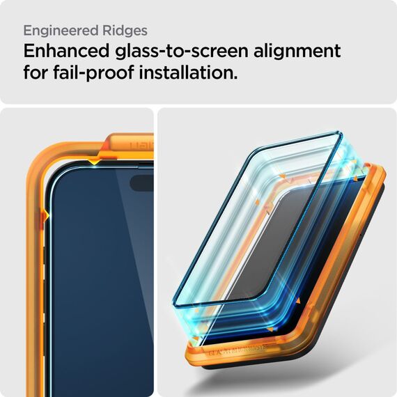TEMPERED Spigen ALM GLASS FC 2-PACK IPHONE 15 BLACK - Apple iPhone - Screen & Camera Protection - Techbox