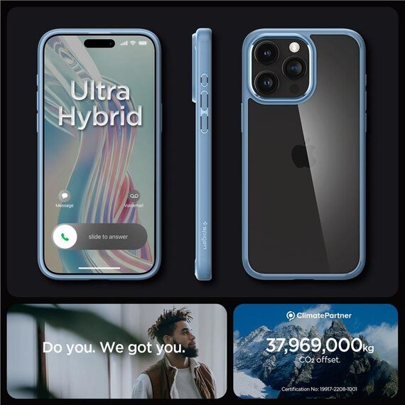 Spigen Crystal Hybrid, sierra blue - iPhone 15 Pro Max - Apple Cases - Cases - Techbox
