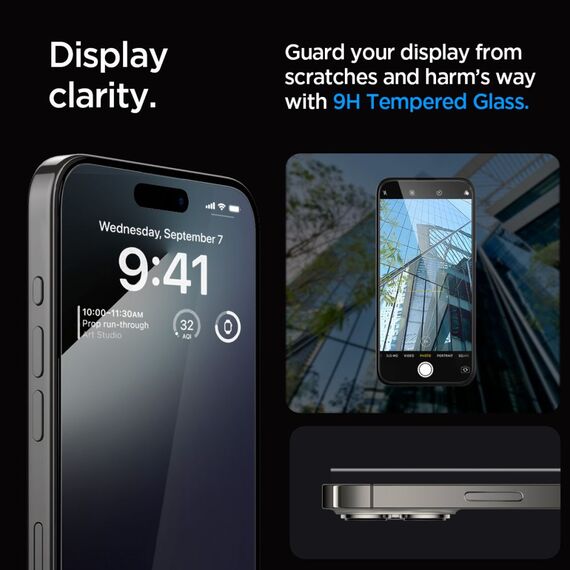 Spigen Glas.tR EZ Fit FC Tempered Glass for iPhone 15 Pro - Black 2 pcs. | Techbox