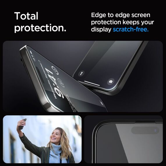 Spigen Glas.tR EZ Fit FC Tempered Glass for iPhone 15 Pro - Black 2 pcs. | Techbox