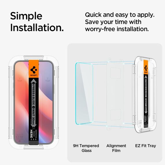 Spigen Glas.tR EZ Fit Tempered Glass for iPhone 15 / 16 | Techbox