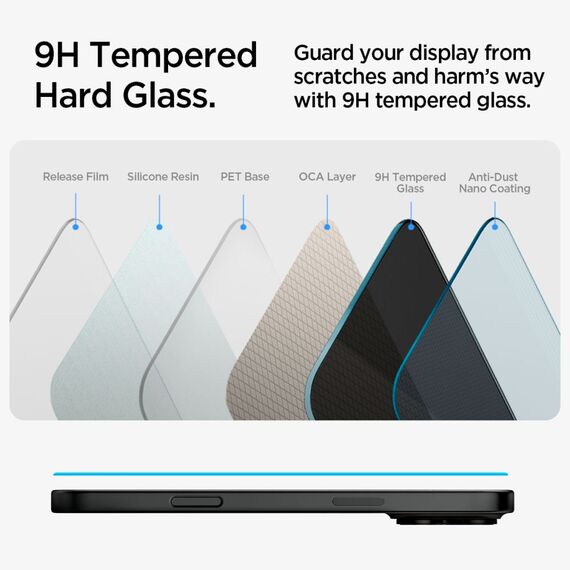 Spigen Glas.tR EzFit Privacy Tempered Glass for iPhone 15/16 with Adapter (2 pcs.) | Techbox