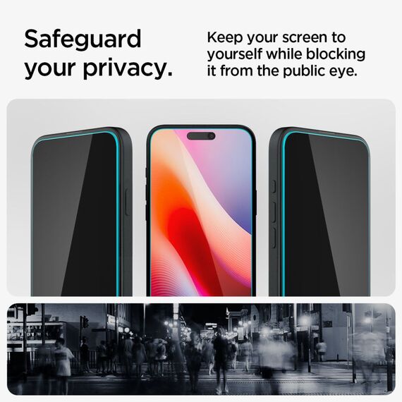 Spigen Glas.tR EzFit Privacy Tempered Glass for iPhone 15/16 with Adapter (2 pcs.) | Techbox
