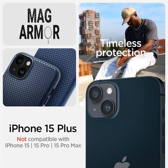 Spigen Mag Armor Case with MagSafe for iPhone 15 Plus - Blue | Techbox
