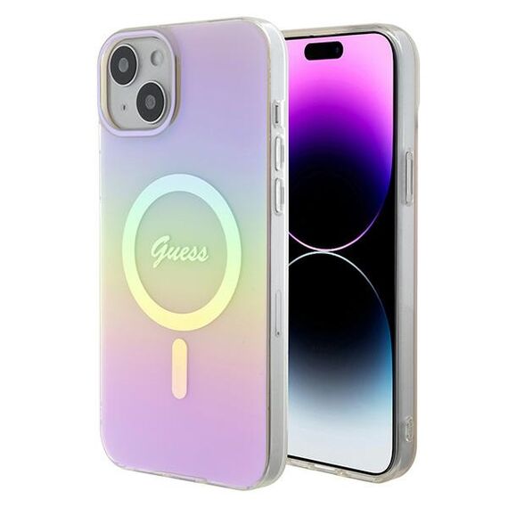 Guess GUHMP15MHITSP iPhone 15 Plus 6.7" pink/pink hardcase IML Iridescent MagSafe | Techbox