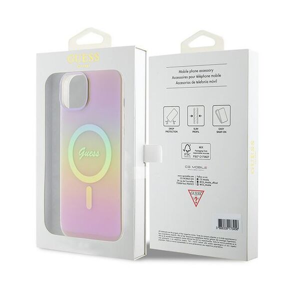 Guess GUHMP15MHITSP iPhone 15 Plus 6.7" pink/pink hardcase IML Iridescent MagSafe | Techbox