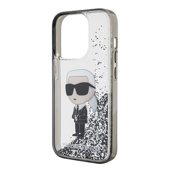 Karl Lagerfeld KLHCP15LLKKNSK iPhone 15 Pro 6.1" transparent hardcase Liquid Glitter Ikonik - Apple Cases - Cases - Techbox