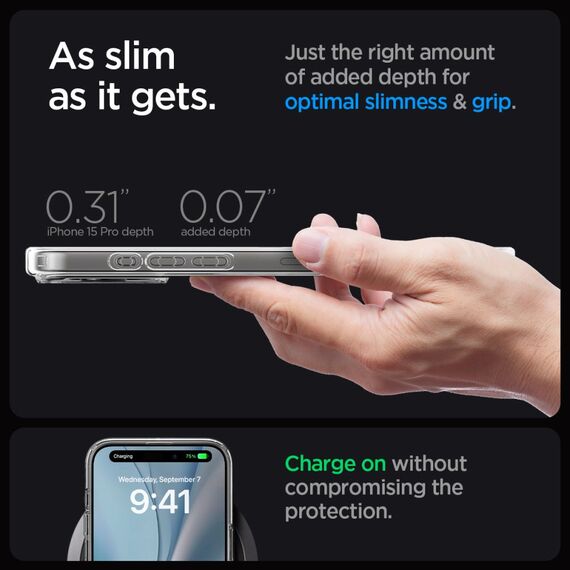 Spigen Ultra Hybrid Mag Case with MagSafe for iPhone 15 Pro - Clear Matte | Techbox