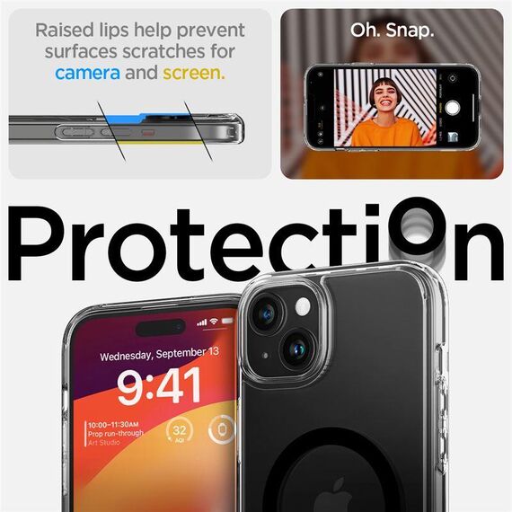 Spigen Ultra Hybrid S MagSafe Case with Stand for iPhone 15 Plus - Black | Techbox