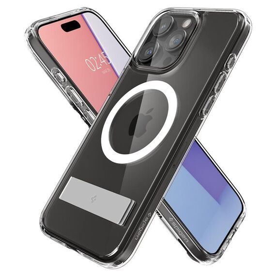 Spigen Ultra Hybrid S MagSafe case with stand for iPhone 15 Pro - transparent - Apple Cases - Cases - Techbox