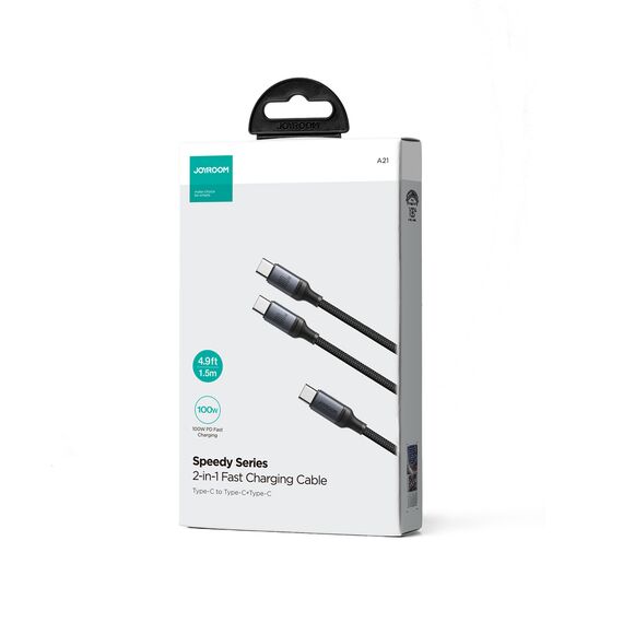 Joyroom Speedy Series S-A21 2in1 USB-C - USB-C / USB-C cable 100W 1.5m - black | Techbox