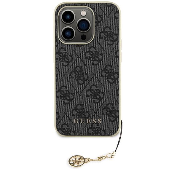 Guess GUHCP15LGF4GGR iPhone 15 Pro 6.1" gray/gray hardcase 4G Charms Collection | Techbox