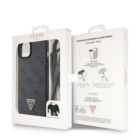 Guess GUHCP15MP4TDSCPK iPhone 15 Plus 6.7" black/black hardcase Crossbody 4G Metal Logo |  Techbox