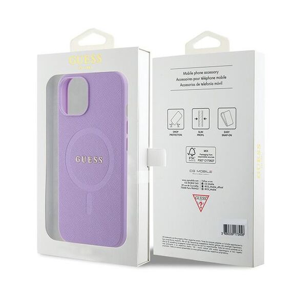 Guess GUHMP15SPSAHMCU iPhone 15 6.1" purple/purple hardcase Saffiano MagSafe - Apple Cases - Cases - Techbox