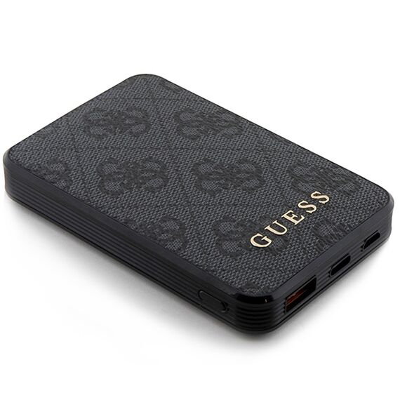 Guess Powerbank 15W GUPB5LP4GEGK 5000mAh black/black 4G Leather Metal Logo - Powerbanks - Smartphone Chargers - Techbox
