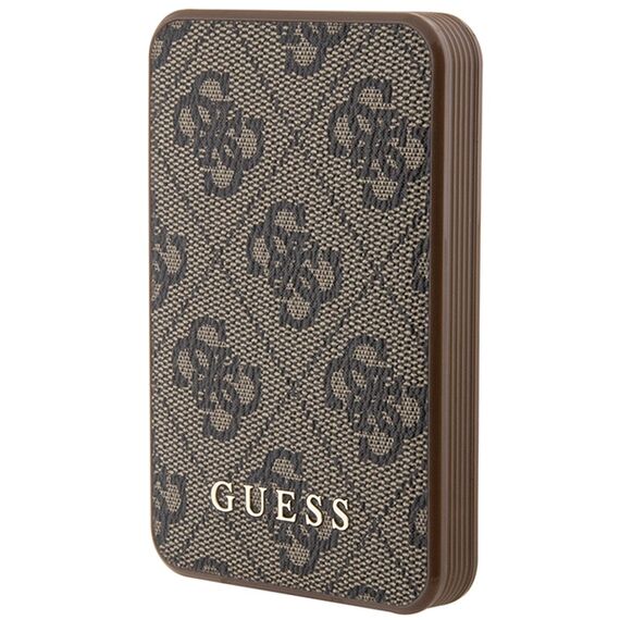 Guess Powerbank 15W GUPB5LP4GEGW 5000mAh brown/brown 4G Leather Metal Logo - Powerbanks - Smartphone Chargers - Techbox