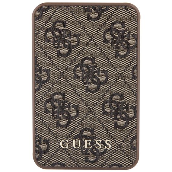 Guess Powerbank 15W GUPB5LP4GEGW 5000mAh brown/brown 4G Leather Metal Logo - Powerbanks - Smartphone Chargers - Techbox