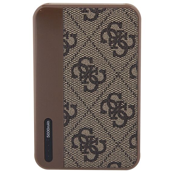 Guess Powerbank 15W GUPB5LP4GEGW 5000mAh brown/brown 4G Leather Metal Logo - Powerbanks - Smartphone Chargers - Techbox