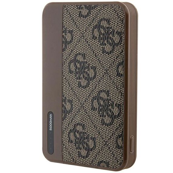 Guess Powerbank 15W GUPB5LP4GEGW 5000mAh brown/brown 4G Leather Metal Logo - Powerbanks - Smartphone Chargers - Techbox
