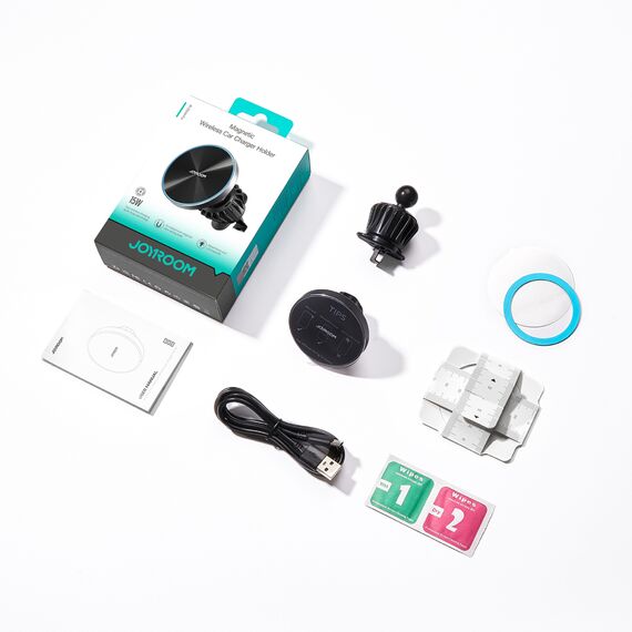 Joyroom magnetic car holder 15W wireless charger for air vent black (JR-ZS240 Pro) | Techbox