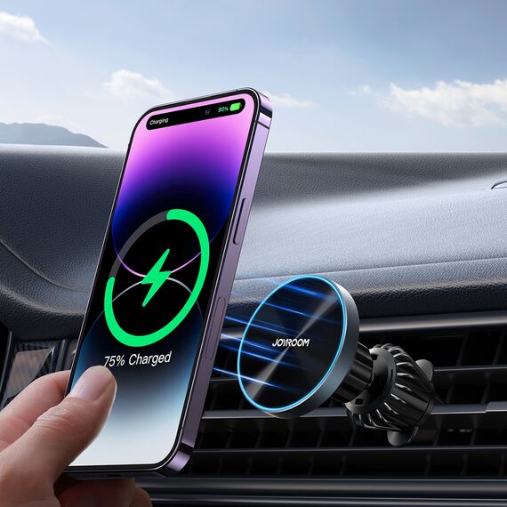 Joyroom magnetic car holder 15W wireless charger for air vent black (JR-ZS240 Pro) | Techbox