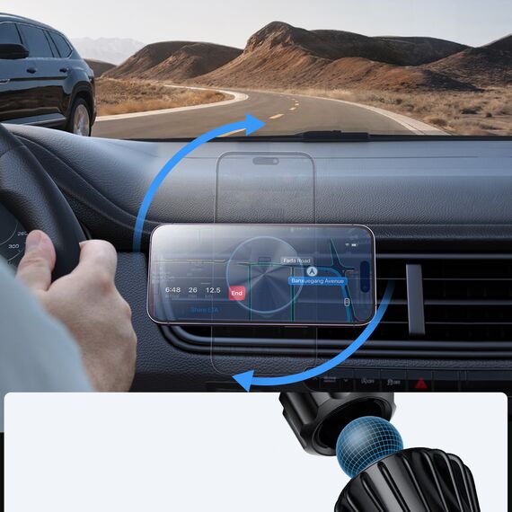 Joyroom magnetic car holder 15W wireless charger for air vent black (JR-ZS240 Pro) | Techbox