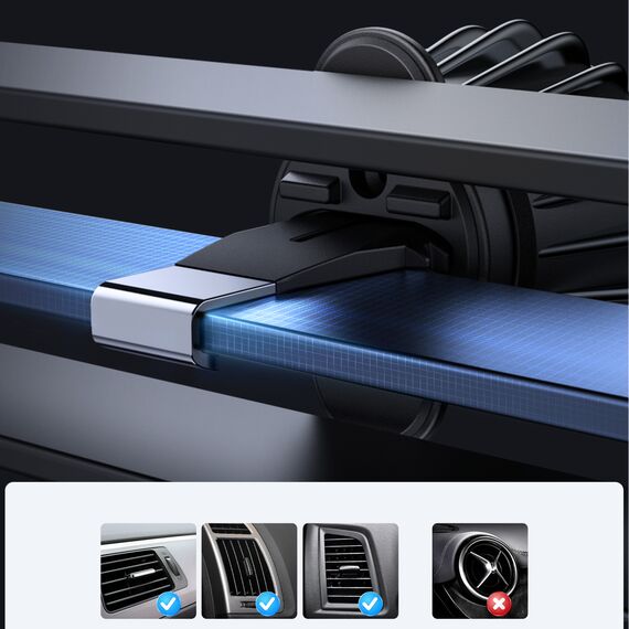 Joyroom magnetic car holder 15W wireless charger for air vent black (JR-ZS240 Pro) | Techbox