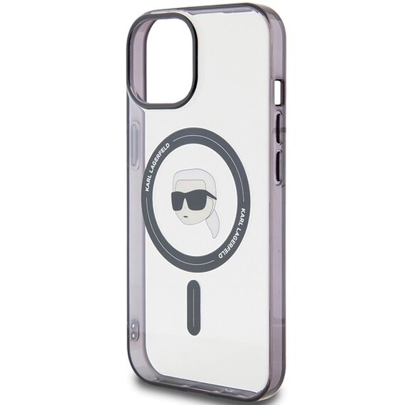 Karl Lagerfeld KLHMP15MHKHNOTK iPhone 15 Plus 6.7" transparent hardcase IML Karl`s Head MagSafe - Apple Cases - Cases - Techbox