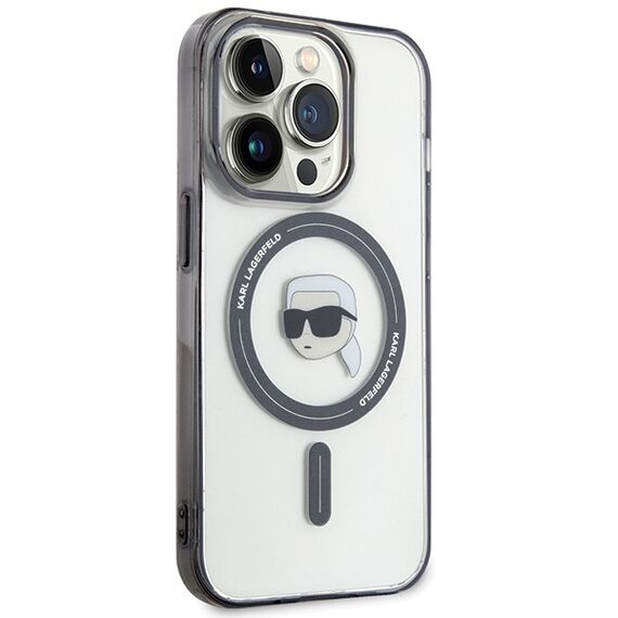 Karl Lagerfeld KLHMP15XHKHNOTK iPhone 15 Pro Max 6.7" transparent hardcase IML Karl`s Head MagSafe - Apple Cases - Cases - Techbox
