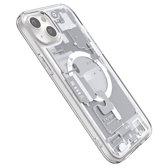 Spigen Ultra Hybrid Mag Case with MagSafe for iPhone 15 Plus - White (Zero One Pattern) | Techbox
