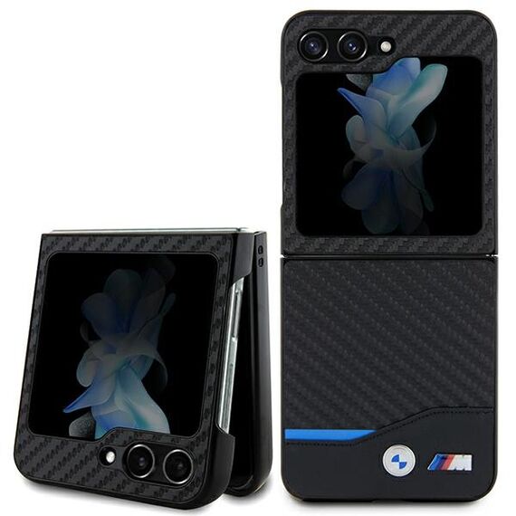 BMW Leather Carbon case for Samsung Galaxy Z Flip 5 - black - Samsung Cases - Cases - Techbox