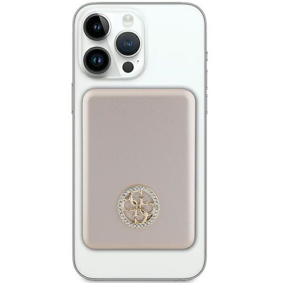 Guess MagSafe 4G Strassed Metal Logo induction power bank 15W 5000mAh - gold - Powerbanks - Smartphone Chargers - Techbox