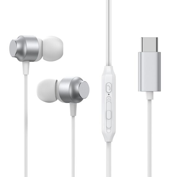 Joyroom JR-EC06 USB-C in-ear headphones - silver - Headsets - Speakers & Headphones - Techbox