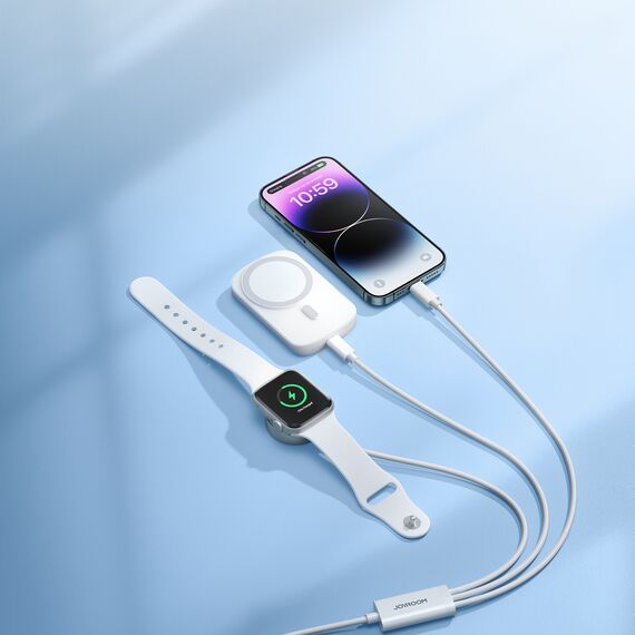 Joyroom S-IW008 3-in-1 cable magnetic charger USB-A - Lightning/USB-C 1.2m - white | Techbox