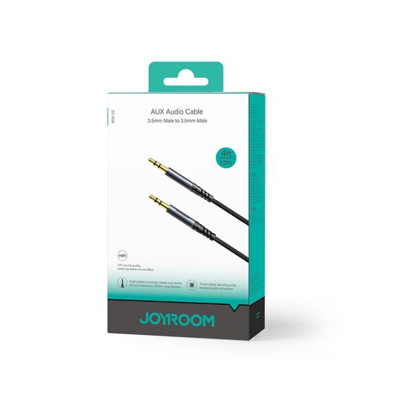 Joyroom stereo audio cable AUX 3.5 mm mini jack 1.2m black (SY-A08) - Cables & Adapters - Cables & Accessories - Techbox