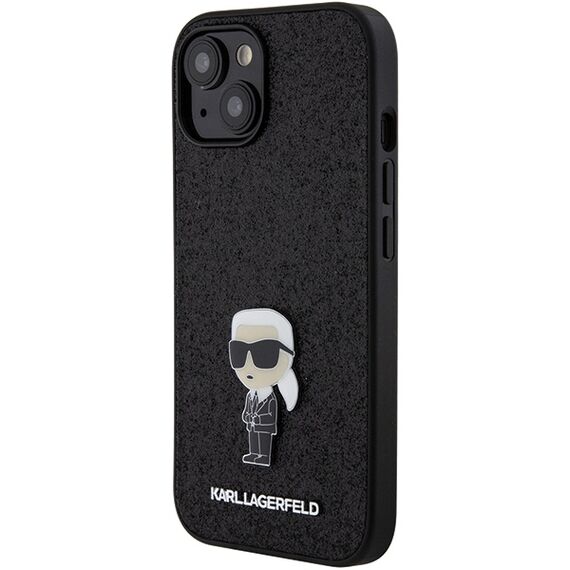 Karl Lagerfeld Fixed Glitter Ikonik Logo Metal Pin case for iPhone 15 - black - Apple Cases - Cases - Techbox