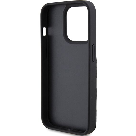 Karl Lagerfeld Saffiano Cardslots and Stand Monogram Ikonik Patch case for iPhone 15 Pro - black | Techbox